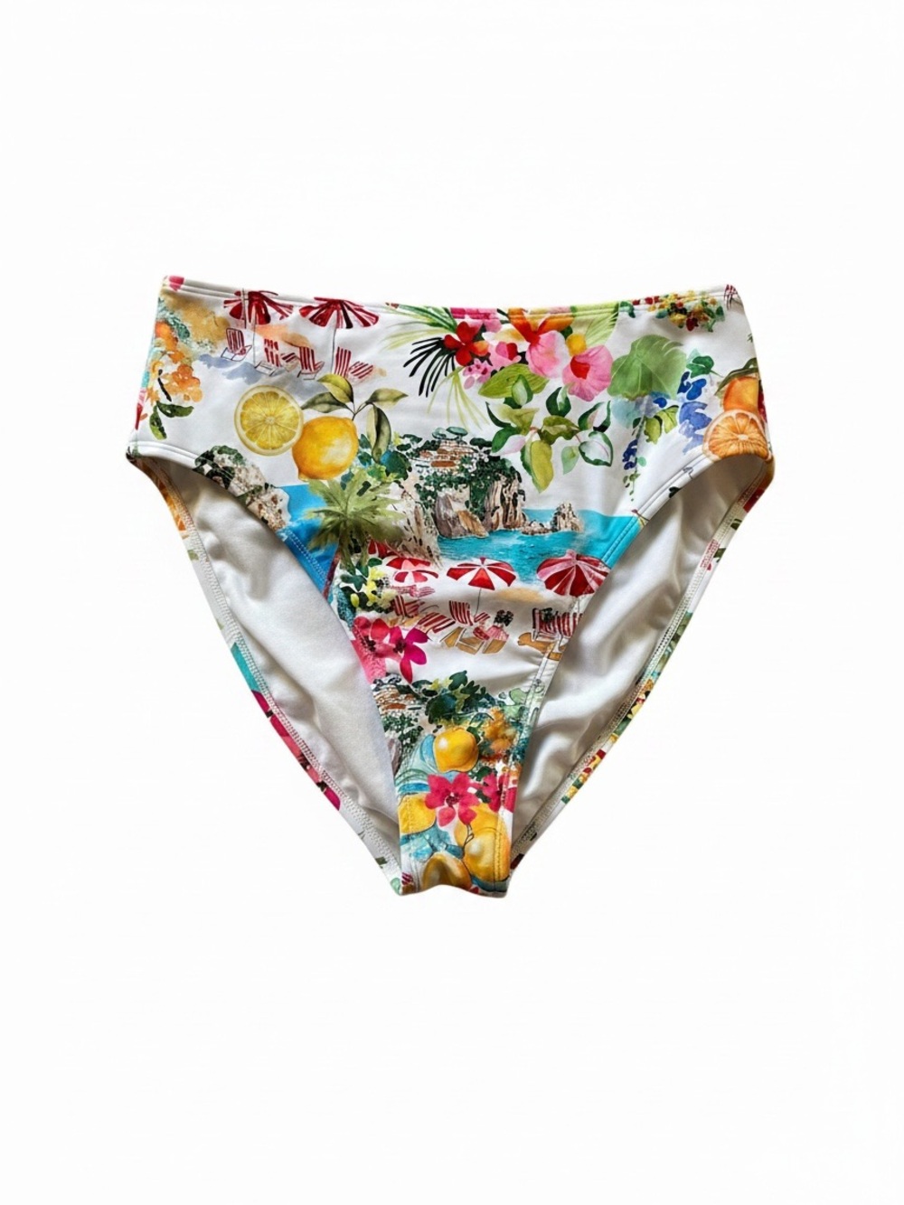 Shade & Shore Amalfi Coast Lemon Print Bottoms  Mediterranean Floral